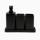 zccz Bathroom Accessory Set 4 Pieces - Bathroom Organiser with Toothbrush Holder, Soap Dispenser, Bathroom Tumbler and Bathroom Tray - Bathroom Decor - Black Matte Bathroom Accessories and Organizer