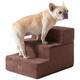 YITAHOME Dog Stairs for Bed and Sofa, 3-Step Pet Stairs, Dog Steps with Washable Cover, Brown