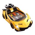 perfk Electric Simulation Steering Wheel Toy Electronic Adventure Board Games Pretemd Play Toy for Children Kids, yellow