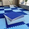Non-Slip Thickened Playmat,Interlocking Square Carpet,Soft Foam Puzzle Floor Mats,11.8 Inch Floor Area Rugs,Decoration,50 Pcs(Color:Navy Blue+Blue)