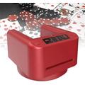 Automatic Card Dealer Machine, 360° Rotating 2 Decks Card Dealer, Casino Playing Card Table Accessories, Built-in 2800MAH Rechargeable Battery, for UNO, Blackjack ( Color : Red )