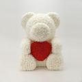 Extra Large 70cm Handmade Rose Teddy Bear, Gift, Handmade Foam Rose Bear, Rose Teddy Bear, Rose Keepsake Bear. (White with Red Heart)