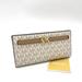 Michael Kors Bags | Michael Kors Reed Large Snap Bifold Wallet | Color: Tan/White | Size: Large