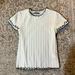 Zara Tops | Nwot Zara Ruffle Short Sleeve Top, Size Medium | Color: Black/White | Size: M