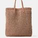 Zara Bags | Nwt Rare Zara Woven Braid Paper Tote Summer Bag Pale Pink | Color: Pink | Size: Os