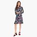 J. Crew Dresses | New ~ J.Crew Women's Flouncy Hem Dress Painted Floral Multi-Color Sz 2 | Color: Black/Red | Size: 2