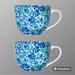 Lilly Pulitzer Dining | Ceramic Mugs Floral Lilly Pulitzer Set Of 2 Ceramic Mugs Floral 12 Oz | Color: Blue/White | Size: Os