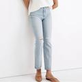 Madewell Jeans | Madewell The Petite High-Rise Slim Crop Boyjean In Dumas Wash: Ripped Edition | Color: Blue | Size: 25p