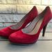 Nine West Shoes | Nine West Red Suede Pumps Size 7 - 4.5” Heel | Color: Red | Size: 7