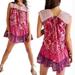 Free People Dresses | Free People Angelica Purple Pink Floral Print Mesh Yoke Tiered Mini Dress Small | Color: Pink/Purple | Size: S