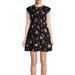 Free People Dresses | Free People Cap Sleeve Floral Smock Black Dress | Color: Black | Size: L