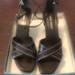 Nine West Shoes | Nine West Wedge Strap Heels Dark Brown | Color: Brown | Size: 7.5