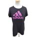 Adidas Tops | Adidas Black Tee Pink Spell Out Graphic Shirt Top Athletic Classic | Color: Black | Size: See Measurements