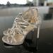 Michael Kors Shoes | Michael Kors Imani Embellished Metallic Faux Suede Sandal | Color: Cream/Silver | Size: 9.5
