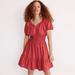 J. Crew Dresses | Nwot J. Crew Meredith Poplin Cinched-Waist Puff-Sleeve Dress, Size Medium | Color: Orange/Red | Size: M