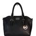 Michael Kors Bags | Michael Kors Tote Saffiano Leather Ciara Zip Tote Handbag Purse Satchel In Black | Color: Black/Silver | Size: Os