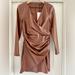 Zara Dresses | Nwt Zara Faux Leather Dress Large | Color: Brown | Size: L