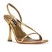 Nine West Shoes | Nine West Women’s I Saw 3 Mirrored Cross Strap Slingback Sandals Bronze Size 12m | Color: Gold | Size: 12m