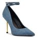 Nine West Shoes | Nine West Trevs Pump, In Denim | Color: Blue/Gold | Size: 10