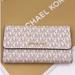 Michael Kors Bags | Michael Kors Large Trifold Wallet Leather Vanilla | Color: Brown/Cream | Size: Os