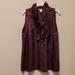 J. Crew Tops | Nwot! J Crew 100% Silk Ruffle Neck Half Button Top, 4 | Color: Purple | Size: 4