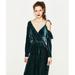 Zara Dresses | Nwt Zara Trafaluc Collection Velvet Dress | Color: Blue/Green | Size: Xs