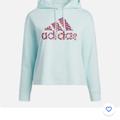 Adidas Tops | Nwt Women's Adidas Plus Size 2x Hoodie Sweatshirt | Color: Blue | Size: 2x