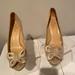 Kate Spade Shoes | Kate Spade Gold Peep Toe High Heel Built In Platform Shoe Size 8 | Color: Gold | Size: 8
