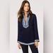 Tory Burch Tops | Nwt Tory Burch Tory Embroidered Tunic, Size 0 | Color: Blue | Size: 0