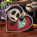 Disney Bags | Disney Parks Jack & Sally Heart Shaped Crossbody Bag Nwt | Color: Black/Gray | Size: Os