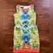 Nine West Dresses | Nine West Sz 14 Blue Orange Green Above Knee Length Mini Sheath Straight Dress | Color: Blue/Green | Size: 14