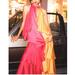 Anthropologie Dresses | Anthropologie Pinnacle By Shruti Sancheti Mock-Neck Colorblock Ruffle Dress | Color: Orange/Pink | Size: Xs