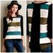 Anthropologie Tops | Anthropologie Troubadour Striped 3/4 Sleeve Top Size 6 | Color: Black/Cream | Size: 6