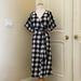 Urban Outfitters Dresses | Nwot Urban Outfitters Black And White Casual Buffalo Check Wrap Dress | Color: Black/White | Size: Xs