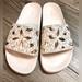 Michael Kors Shoes | Michael Kors Floral Perf Mini Slide Sandals Vanilla Cream | Color: Cream | Size: 9