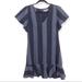 Anthropologie Dresses | Anthropologie First Monday Linen Denim Stripe Flutter Dress Party Work Casual | Color: Blue | Size: Xs