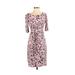 Connected Apparel Casual Dress - Sheath Scoop Neck 3/4 sleeves: Pink Dresses - Women's Size 5