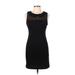 Forever 21 Cocktail Dress - Mini Crew Neck Sleeveless: Black Solid Dresses - Women's Size Large