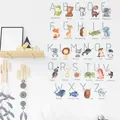 Autocollants muraux alphabet ABC pour chambre d'enfant animaux de dessin animé d'interconnexion