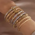 Bracelet à breloques noeud en acier inoxydable pour femme bracelets torsadés en métal bijoux de
