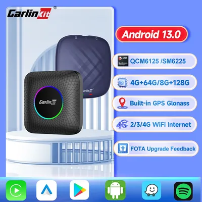 CarlinKit-CarPlay Ai TV Box pour CarPlay sans fil Android Auto Netflix SM6225 6125 Streaming Box