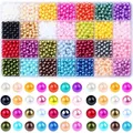 Kit de Perles de 6mm 28 Couleurs 1960 Pièces Accessoires de Bricolage Artisanal pour Bijoux