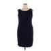 Jessica Simpson Casual Dress - Sheath Scoop Neck Sleeveless: Blue Print Dresses - Women's Size 14