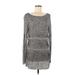 Anne Klein Casual Dress - Sweater Dress: Gray Marled Dresses - Women's Size Medium