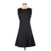 Banana Republic Factory Store Casual Dress - A-Line Crew Neck Sleeveless: Black Print Dresses - Women's Size Small