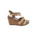 Michaela Wedges: Tan Solid Shoes - Women's Size 36 - Open Toe