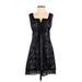 Anna Sui for Target Cocktail Dress - Mini Square Sleeveless: Black Print Dresses - Women's Size 5