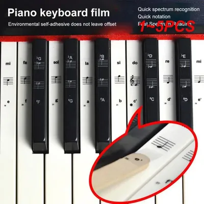 1 ~ 5pcs Taste Klavier aufkleber PVC transparente Klavier tastatur Klavier stave elektronische