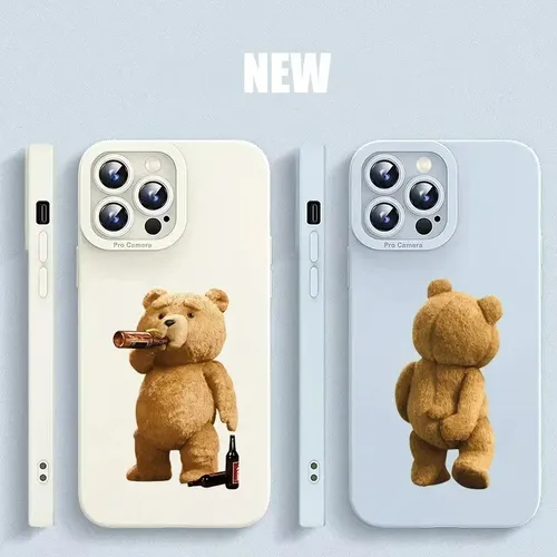 Teddybär Paar Cartoon gefrostet Handy hülle für iPhone 15 14 13 12 11 Pro max x xs max xr mini se2 7