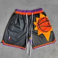 MM MASMIG Schwarz Sun Printed Basketball Shorts mit Zipper Taschen Devin Booker Straße Stil Sport